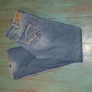 Silver Twister Bootcut Jeans. Size 32x33